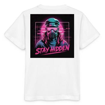 Stay Hidden Neon Mask - Stanley/Stella MINI CREATOR Kids’ T-Shirt - white - Back - Maike (125cm)