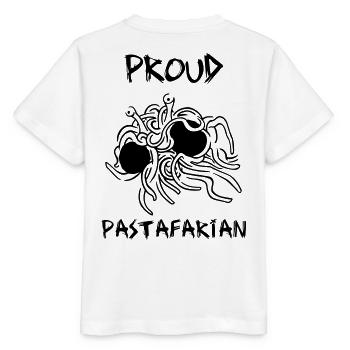 Pastafarien fier - T-shirt bio MINI CREATOR Stanley/Stella Enfant - blanc - Dos - Maike (125cm)