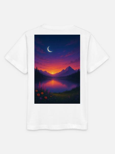 Mondnacht am Bergsee - Stanley/Stella Kinder T-Shirt MINI CREATOR - Weiß