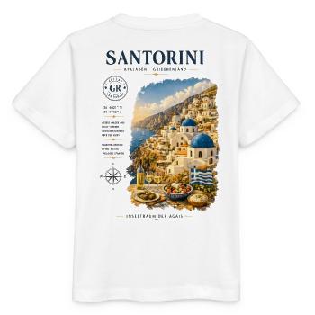 Santorini Inseltraum - Stanley/Stella Kinder T-Shirt MINI CREATOR  - Weiß - Hinten - Maike (125cm)