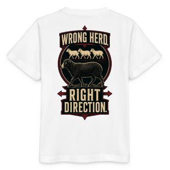 Wrong Herd – Right Direction - Stanley/Stella MINI CREATOR Kids’ T-Shirt - white - Back - Maike (125cm)