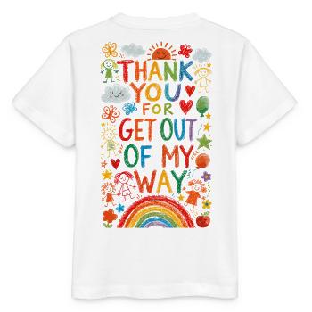 Thank you Farbexplosion Wegfrei - Stanley/Stella MINI CREATOR Kids’ T-Shirt - white - Back - Maike (125cm)