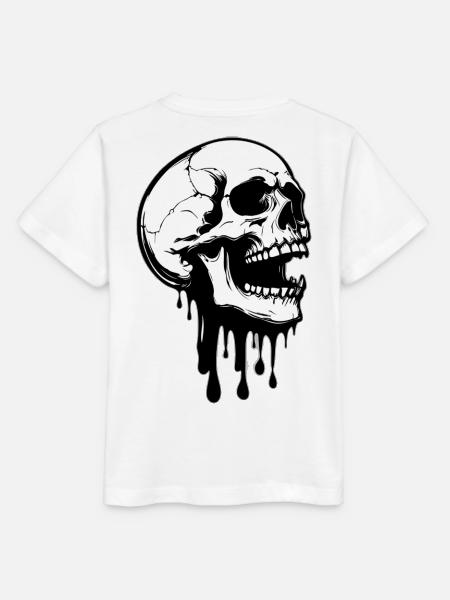 Schmelzender Totenkopf Grafik - Stanley/Stella Kinder T-Shirt MINI CREATOR - Weiß