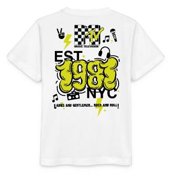 MTV Est. 1981 NYC Logo Rückendesign - Stanley/Stella Kinder T-Shirt MINI CREATOR  - Weiß - Hinten - Maike (125cm)