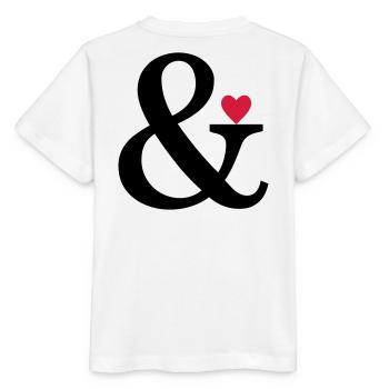 Esperluette coeur et amour signe cadeau d'amour - T-shirt bio MINI CREATOR Stanley/Stella Enfant - blanc - Dos - Maike (125cm)