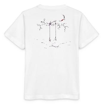 Gruselige Schaukel im Nebel - Rückendruck - Stanley/Stella Kinder T-Shirt MINI CREATOR  - Weiß - Hinten - Maike (125cm)