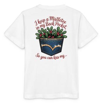 Taschen-Mistelzweig-Kuss - Stanley/Stella Kinder T-Shirt MINI CREATOR  - Weiß - Hinten - Maike (125cm)
