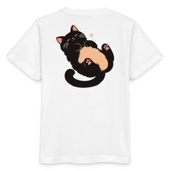 Kuschelkatz mit flauschigem Bauch - Stanley/Stella Kinder T-Shirt MINI CREATOR  - Weiß - Hinten - Maike (125cm)