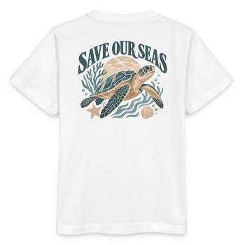 Save Our Seas Sea Turtle - Stanley/Stella Kinder T-Shirt MINI CREATOR  - Weiß - Hinten - Maike (125cm)
