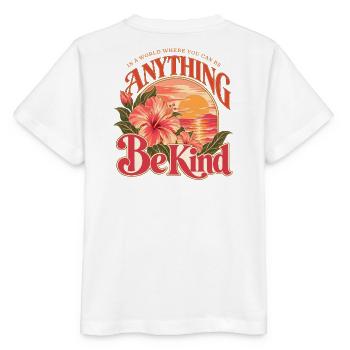 In A World Be Kind Tropical - Stanley/Stella Kinder T-Shirt MINI CREATOR  - Weiß - Hinten - Maike (125cm)