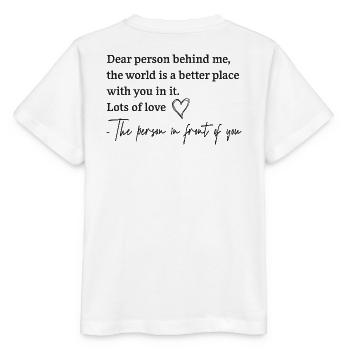 An die Person hinter mir - Stanley/Stella Kinder T-Shirt MINI CREATOR  - Weiß - Hinten - Maike (125cm)