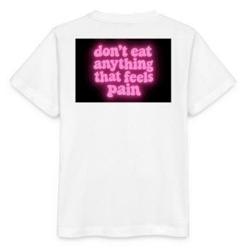 Werde vegan und rette die Tiere - Stanley/Stella Kinder T-Shirt MINI CREATOR  - Weiß - Hinten - Maike (125cm)