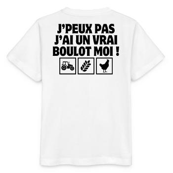 agriculteur, paysan, fermier, fermière - T-shirt bio MINI CREATOR Stanley/Stella Enfant - blanc - Dos - Maike (125cm)