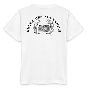 Créer des souvenirs logo complet - T-shirt bio MINI CREATOR Stanley/Stella Enfant - blanc - Dos - Maike (125cm)