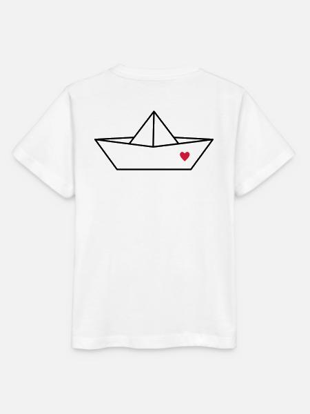 Boot Papier Schiff Herz I Hafen Liebe Geschenk - Stanley/Stella Kinder T-Shirt MINI CREATOR - Weiß