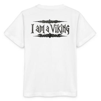 I Am A Viking – Celtic Knot Typography - Stanley/Stella MINI CREATOR Kids’ T-Shirt - white - Back - Maike (125cm)