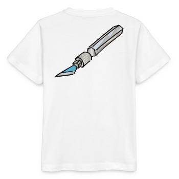 Cutter Japanmesser Skalpell - Stanley/Stella Kinder T-Shirt MINI CREATOR  - Weiß - Hinten - Maike (125cm)