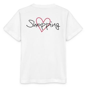 shopping Herz Ich liebe shopping Geschenk - Stanley/Stella Kinder T-Shirt MINI CREATOR  - Weiß - Hinten - Maike (125cm)