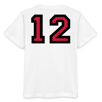 Le numéro 12 - Le numéro de douze - T-shirt bio MINI CREATOR Stanley/Stella Enfant - blanc - Dos - Maike (125cm)