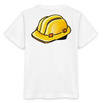 Casque de chantier jaune | Casque de sécurité - T-shirt bio MINI CREATOR Stanley/Stella Enfant - blanc - Dos - Maike (125cm)
