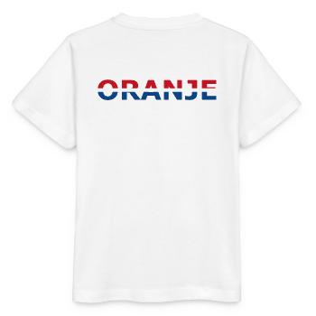 Orange in rot, weiß, blau - Stanley/Stella Kinder T-Shirt MINI CREATOR  - Weiß - Hinten - Maike (125cm)