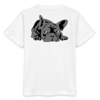 französische bulldogge 2 Farben - Stanley/Stella Kinder T-Shirt MINI CREATOR  - Weiß - Hinten - Maike (125cm)