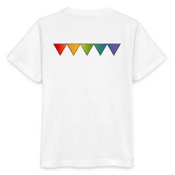 Rainbow queer triangles - Stanley/Stella MINI CREATOR Kids’ T-Shirt - white - Back - Maike (125cm)