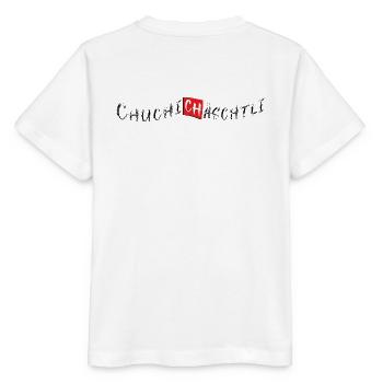 Chuchichäschtli | Schweizer Wort im Dialekt - Stanley/Stella Kinder T-Shirt MINI CREATOR  - Weiß - Hinten - Maike (125cm)