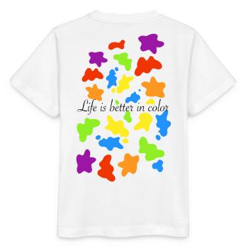 Bunte Farbkleckse - Stanley/Stella Kinder T-Shirt MINI CREATOR  - Weiß - Hinten - Maike (125cm)
