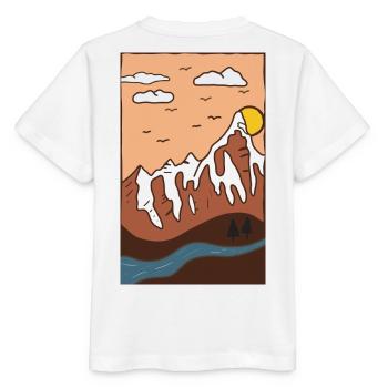 Berglandschaft Sonnenuntergang - Stanley/Stella Kinder T-Shirt MINI CREATOR  - Weiß - Hinten - Maike (125cm)