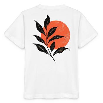 Sunset Leaf Silhouette - Stanley/Stella Kinder T-Shirt MINI CREATOR  - Weiß - Hinten - Maike (125cm)