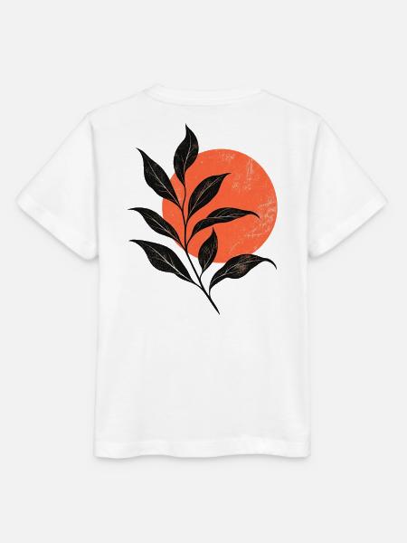 Sunset Leaf Silhouette - Stanley/Stella Kinder T-Shirt MINI CREATOR - Weiß
