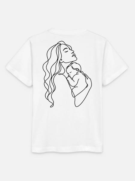 Mama & Baby Line Art - Stanley/Stella Kinder T-Shirt MINI CREATOR  - Weiß