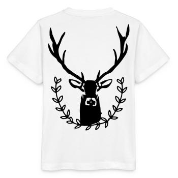 Cerf avec couronne de laurier - T-shirt bio MINI CREATOR Stanley/Stella Enfant - blanc - Dos - Maike (125cm)