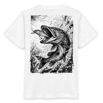 Pike on the Wobbler | Classic Collection - Stanley/Stella MINI CREATOR Kids’ T-Shirt - white - Back - Maike (125cm)