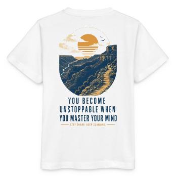 Motivational Quote – Motivation & Mindset - Stanley/Stella Kinder T-Shirt MINI CREATOR  - Weiß - Hinten - Maike (125cm)
