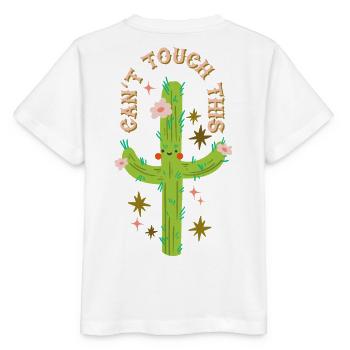 Je ne peux pas toucher ça - Conception de cactus épineux - T-shirt bio MINI CREATOR Stanley/Stella Enfant - blanc - Dos - Maike (125cm)