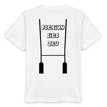 Flexion, liez, jeu - Rugby - Vêtement rugby   - T-shirt bio MINI CREATOR Stanley/Stella Enfant - blanc - Dos - Maike (125cm)