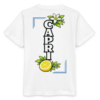Capri Lemon Blossom Amour Été Méditerranéen - T-shirt bio MINI CREATOR Stanley/Stella Enfant - blanc - Dos - Maike (125cm)