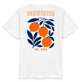 Schwester 2026 - Stanley/Stella Kinder T-Shirt MINI CREATOR  - Weiß - Hinten - Maike (125cm)