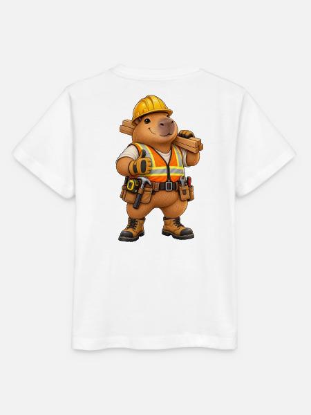 Capybara Bauarbeiter - Stanley/Stella Kinder T-Shirt MINI CREATOR  - Weiß