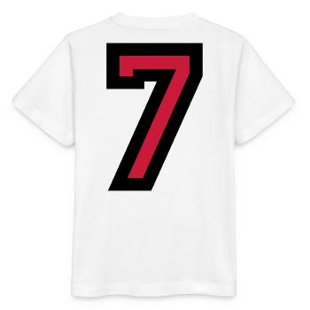 Le numéro 7 - Nombre Seven - T-shirt bio MINI CREATOR Stanley/Stella Enfant - blanc - Dos - Maike (125cm)