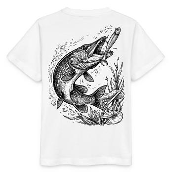 Pike on a softbait | Classic Collection - Stanley/Stella MINI CREATOR Kids’ T-Shirt - white - Back - Maike (125cm)