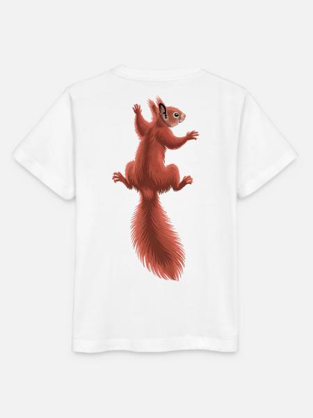 Süßes kletterndes rotes Eichhörnchen - Stanley/Stella Kinder T-Shirt MINI CREATOR - Weiß