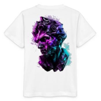 Neon Statue Antike Büste Vaporwave Cyberpunk - Stanley/Stella Kinder T-Shirt MINI CREATOR  - Weiß - Hinten - Maike (125cm)