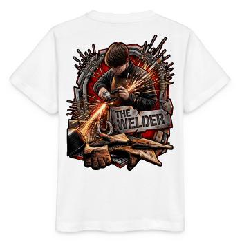 Der Schweißer Funkenkraft - Stanley/Stella Kinder T-Shirt MINI CREATOR  - Weiß - Hinten - Maike (125cm)