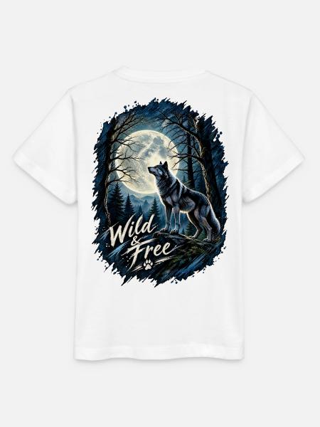 Mondlichtwolf: Wild & Frei im Wald - Stanley/Stella Kinder T-Shirt MINI CREATOR  - Weiß