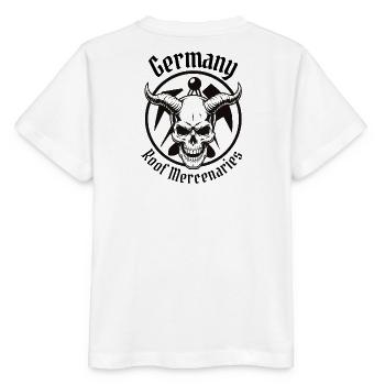 Roofer Elite - Germany Roof Mercenaries Skull - Stanley/Stella MINI CREATOR Kids’ T-Shirt - white - Back - Maike (125cm)