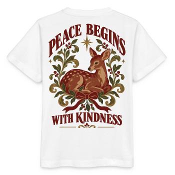 Peace Begins With Kindness - Stanley/Stella Kinder T-Shirt MINI CREATOR  - Weiß - Hinten - Maike (125cm)