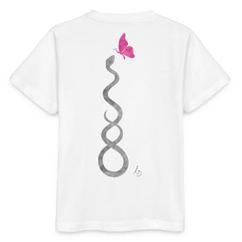 Le serpent embrasse le papillon - T-shirt bio MINI CREATOR Stanley/Stella Enfant - blanc - Dos - Maike (125cm)